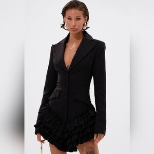 STRICTLY BUSINESS BLAZER ROMPER IN BLACK - L
